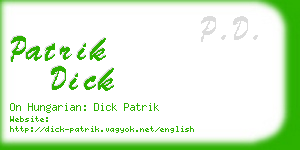 patrik dick business card